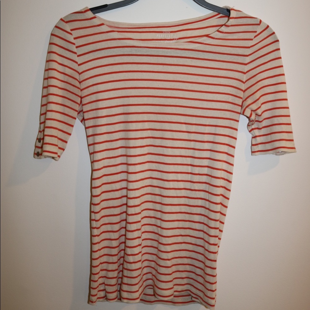 Orange & Cream Stripped Tee